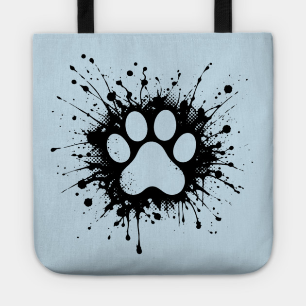 Cute Cat Paw Print Tote by Champanie's Store