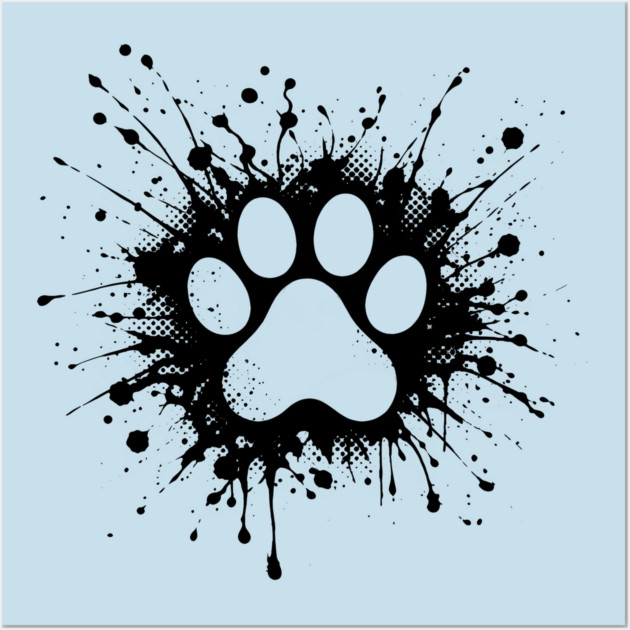 Cute Cat Paw Print Wall Art by Champanie's Store