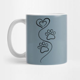 Love Paw Print Line Art Mug