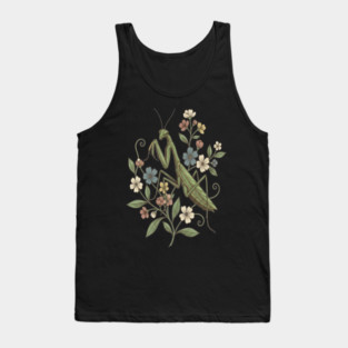 Praying Mantis Botanical Design Tank Top