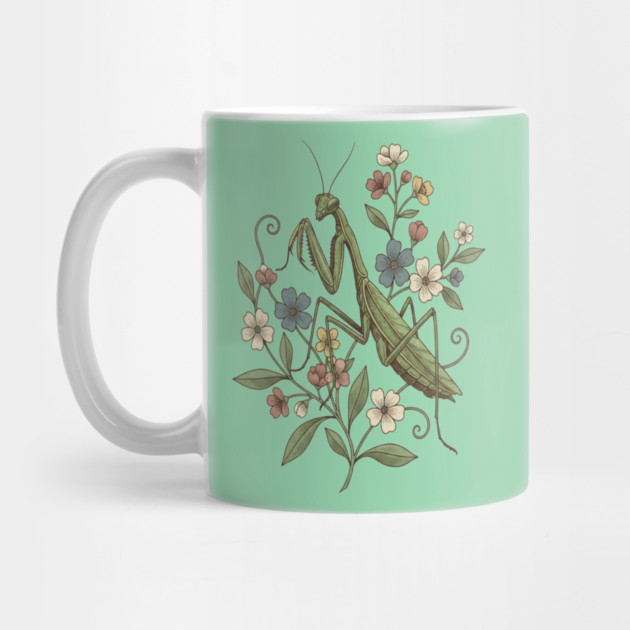Praying Mantis Botanical Design by BirdsnStuff