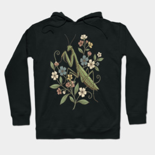 Praying Mantis Botanical Design Hoodie