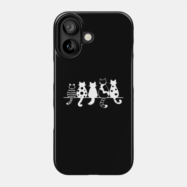 Cute Pattern Cats Line Art Phone Case by Champanie's Store
