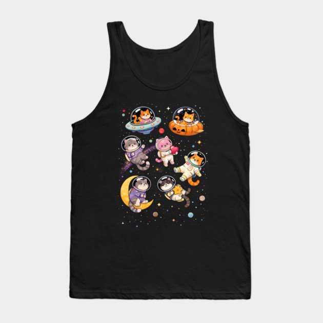 Space Cats Adventure Tank Top by Champanie's Store