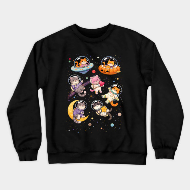 Space Cats Adventure Crewneck Sweatshirt by Champanie's Store
