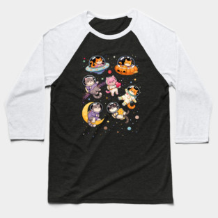 Space Cats Adventure Baseball T-Shirt