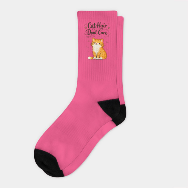 Cat Hair Don’t Care Socks by Champanie's Store