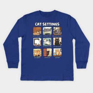 Cat Settings Kids Long Sleeve T-Shirt