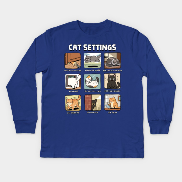 Cat Settings Kids Long Sleeve T-Shirt by GoshWow®