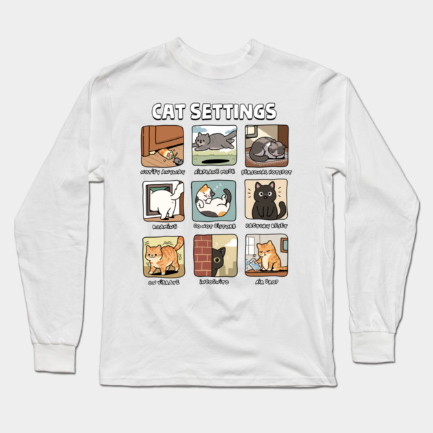 Cat Settings Long Sleeve T-Shirt by GoshWow®
