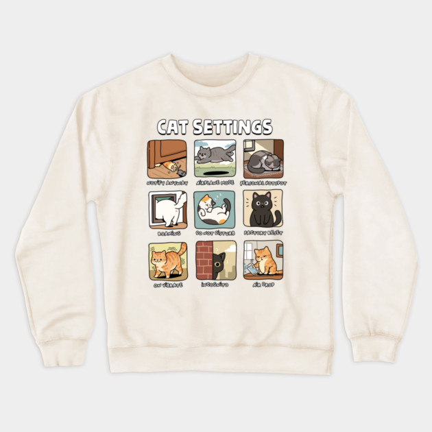 Cat Settings Crewneck Sweatshirt by GoshWow®