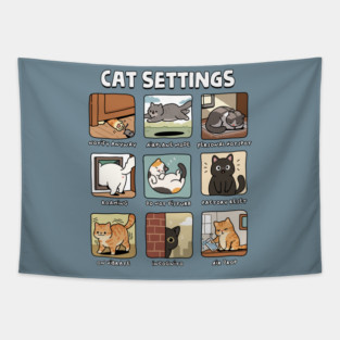 Cat Settings Tapestry