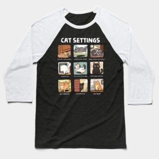 Cat Settings Baseball T-Shirt