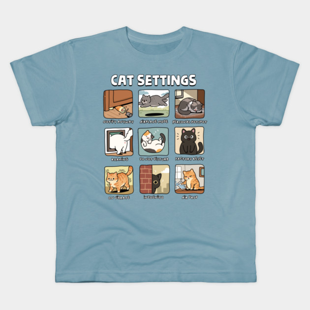 Cat Settings Kids T-Shirt by GoshWow®
