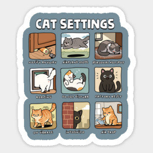 Cat Settings Sticker