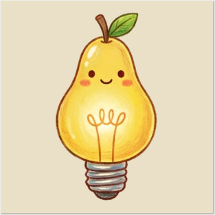 Pear Lightbulb Posters and Art