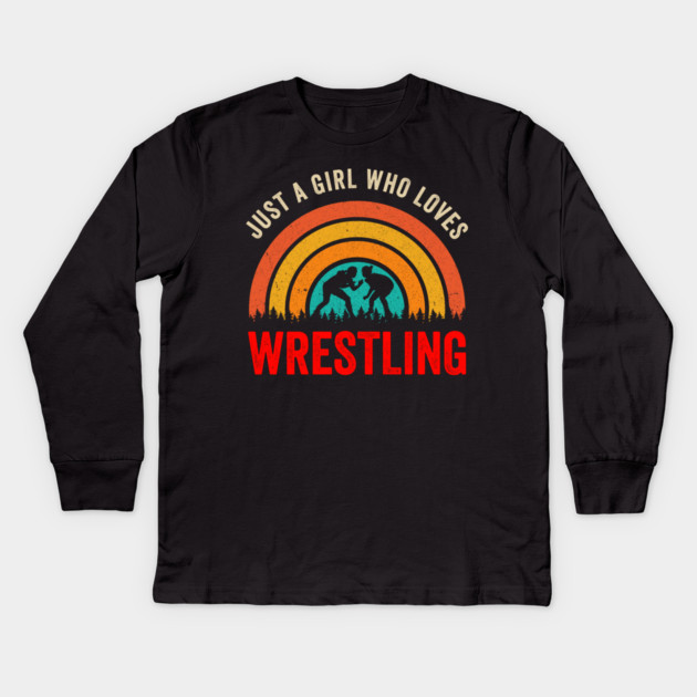 Just A Girl Who Loves Wrestling Kids Long Sleeve T-Shirt by ArtistTee ⭐⭐⭐⭐⭐
