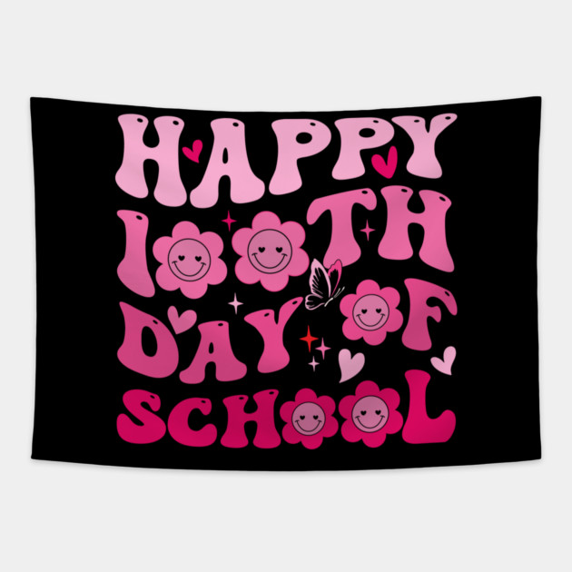 Happy 100th Day Of School Teacher Appreciation Tapestry by ArtistTee ⭐⭐⭐⭐⭐