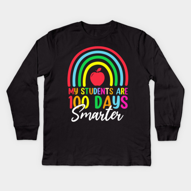 My Students Are 100 Days Smarter Teacher Appreciation Kids Long Sleeve T-Shirt by ArtistTee ⭐⭐⭐⭐⭐