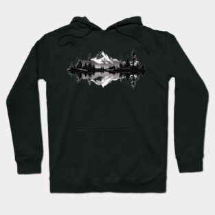 Mountain Landscape Reflection Camping Outdoor Wildlife for Men Women Hoodie