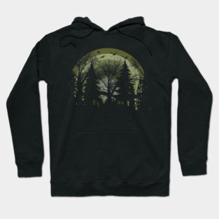 Sunset Forest Camping Outdoors Nature Wildlife Trees for Men Women Hoodie