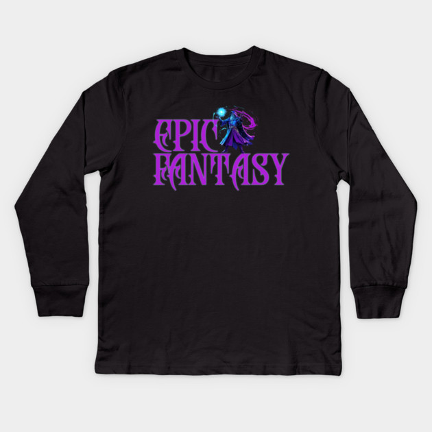 Epic Fantasy, wizard Kids Long Sleeve T-Shirt by H. R. Sinclair
