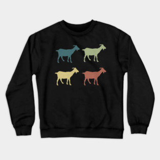Retro Goat Silhouette Goats Love Crewneck Sweatshirt