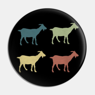 Retro Goat Silhouette Goats Love Pin