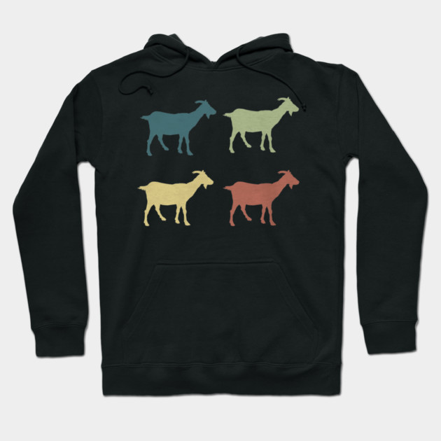 Retro Goat Silhouette Goats Love Hoodie by yangho