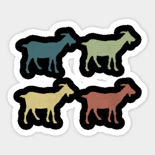 Retro Goat Silhouette Goats Love Sticker