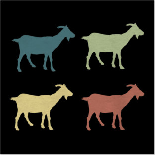 Retro Goat Silhouette Goats Love Posters and Art