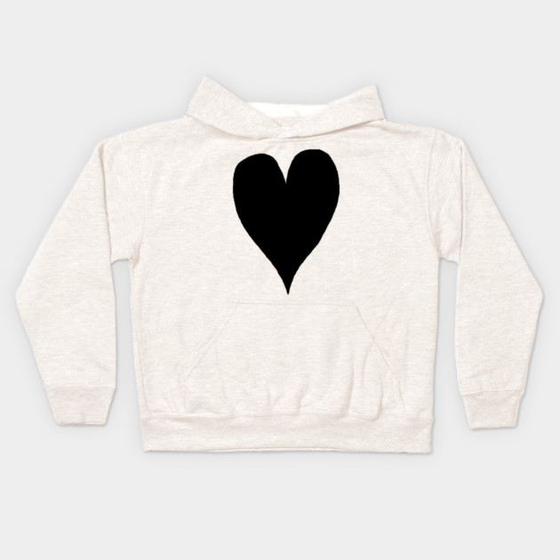 Black Heart Kids Hoodie by Creatifly Graphic Tees