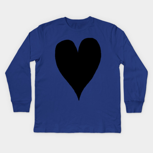 Black Heart Kids Long Sleeve T-Shirt by Creatifly Graphic Tees