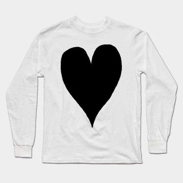 Black Heart Long Sleeve T-Shirt by Creatifly Graphic Tees