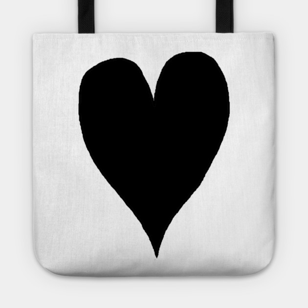 Black Heart Tote by Creatifly Graphic Tees