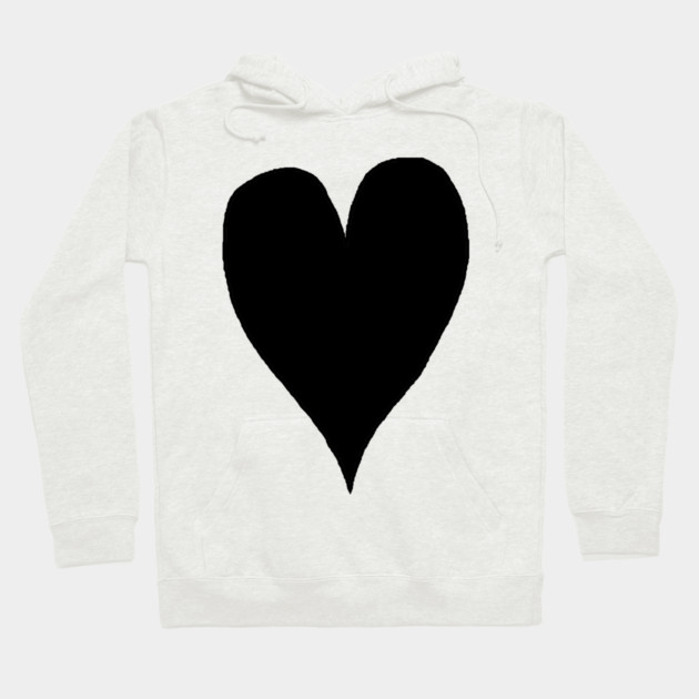 Black Heart Hoodie by Creatifly Graphic Tees