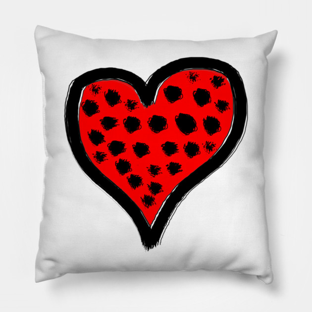 Spotted Heart Love Pillow by Creatifly Graphic Tees