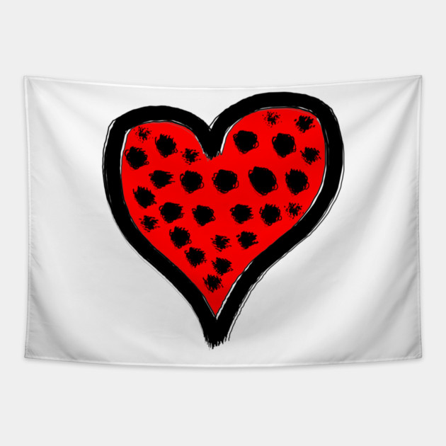 Spotted Heart Love Tapestry by Creatifly Graphic Tees