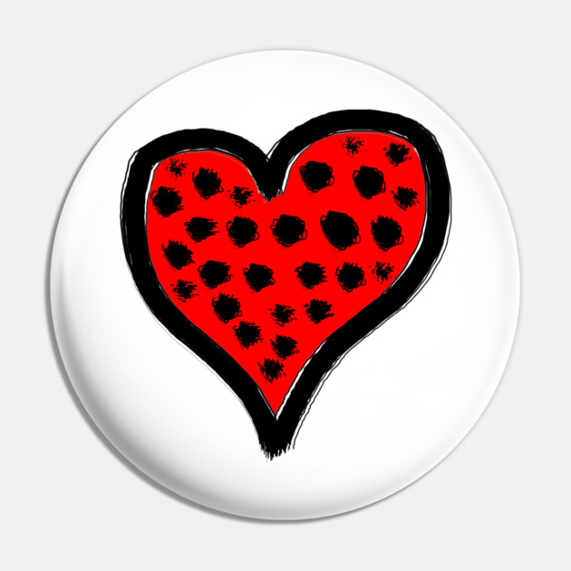 Spotted Heart Love Pin by Creatifly Graphic Tees