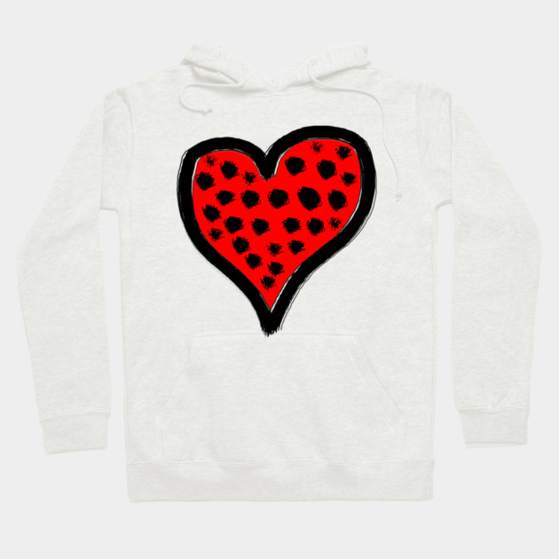 Spotted Heart Love Hoodie by Creatifly Graphic Tees