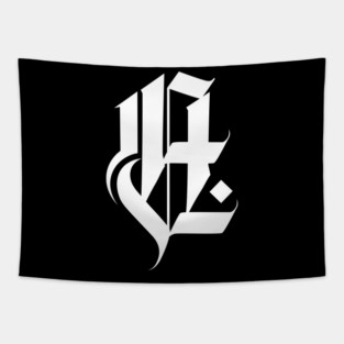 Initial Letter A - Varsity Style Design - Black stag T-Shirt Tapestry