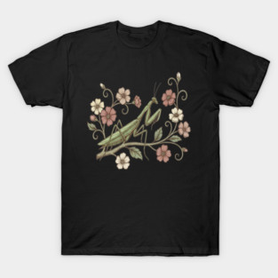 Praying Mantis Floral Nature T-Shirt