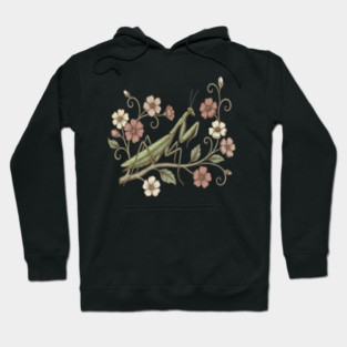 Praying Mantis Floral Nature Hoodie