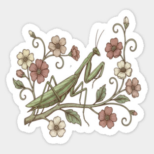 Praying Mantis Floral Nature Magnet
