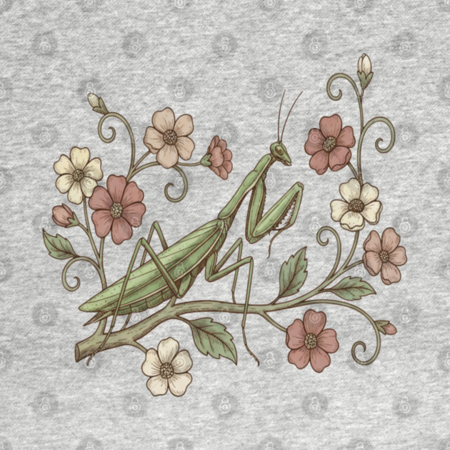 Praying Mantis Floral Nature by BirdsnStuff