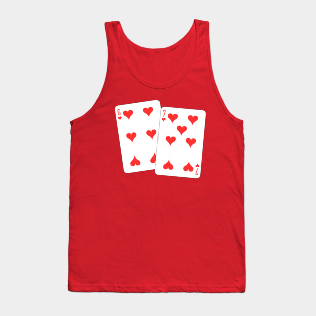 67 Playing Cards Heart - Valentine's Day Tank Top by Creatifly Graphic Tees