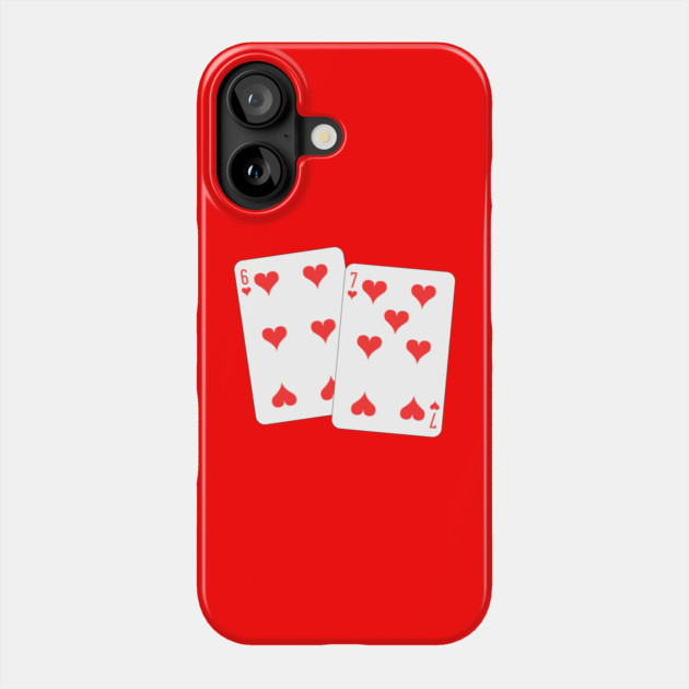 67 Playing Cards Heart - Valentine's Day Phone Case by Creatifly Graphic Tees