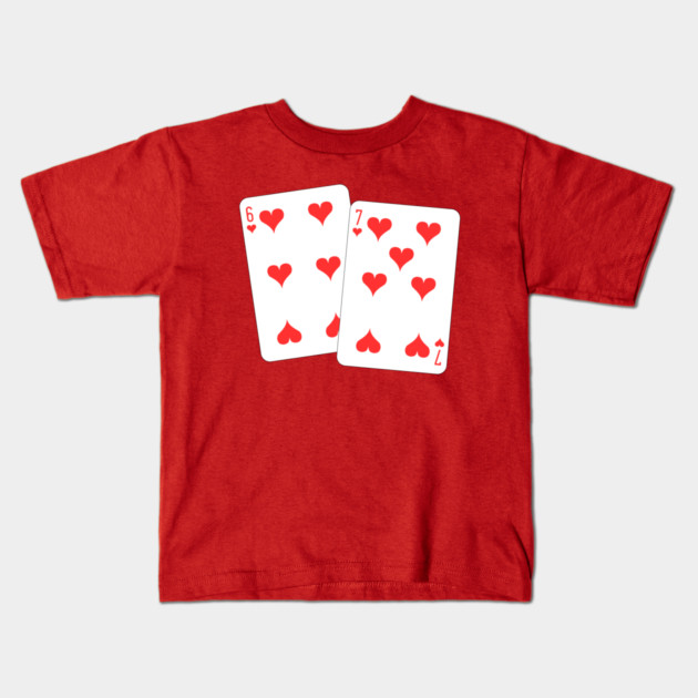 67 Playing Cards Heart - Valentine's Day Kids T-Shirt by Creatifly Graphic Tees