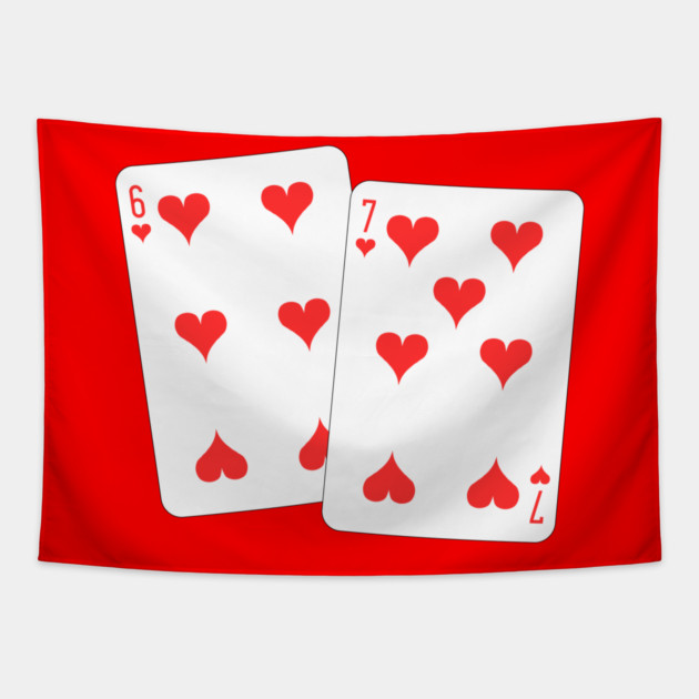 67 Playing Cards Heart - Valentine's Day Tapestry by Creatifly Graphic Tees