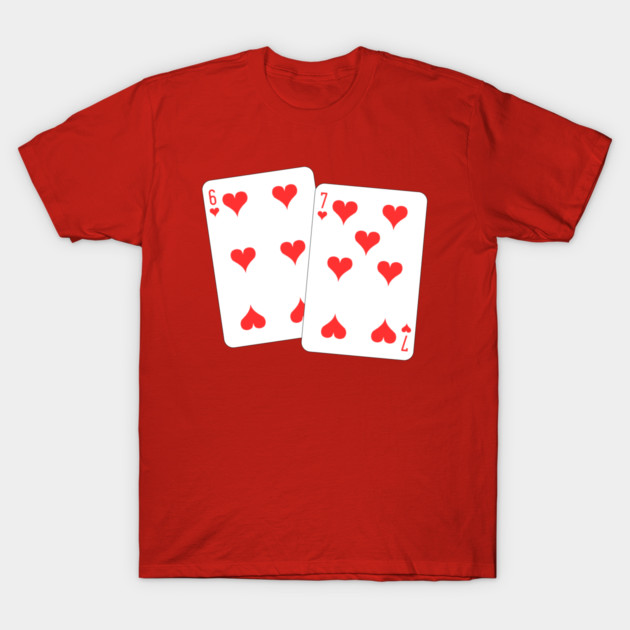 67 Playing Cards Heart - Valentine's Day T-Shirt by Creatifly Graphic Tees